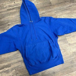 Champion Reverse Weave Hoodie‎ Men NO SIZE TAG Sweatshirt Blue Faded Pullover